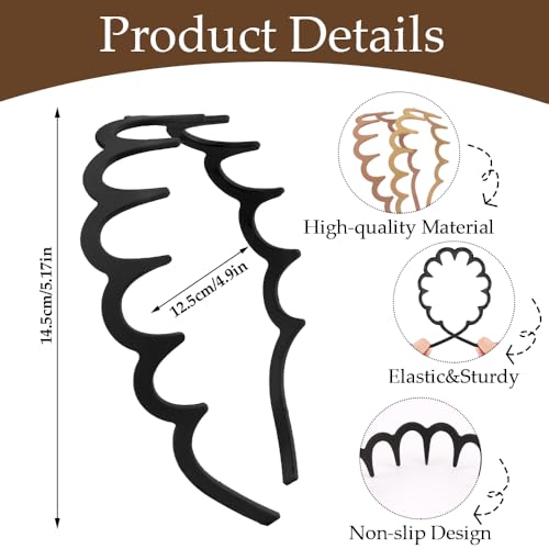 Aprince Zigzag Reversible Headbands 5pcs Non-slip Retro 90s Hair Accessories
