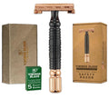 VIKINGS BLADE Double Edge Safety Razor for Men + 5 Swedish Steel Blades + Luxury Case. Smooth, Reusable, Eco-Friendly (Chieftain ¡°Odin¡±)