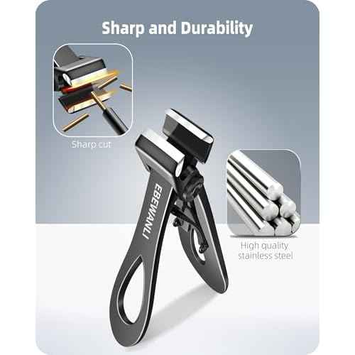 Straight Nail Clipper, 17mm Wide Jaw Opening Toe Nail Clippers, Extra Large Toenail Clippers for Thick Toenails, Heavy Duty Toenail Clippers for Seniors, Men, Women
