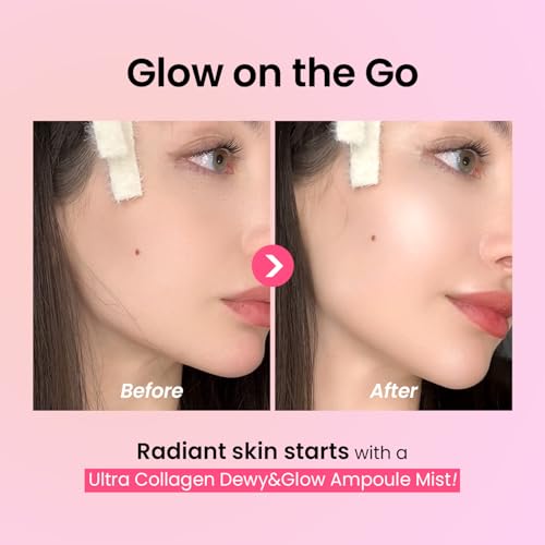 ULTRA COLLAGEN Glow Skin Duo Pack, Hydrating Ampoule Mist & Steam Cream Set, Retinol, Deep Moisture Collagen & Niacinamide, Winter Skincare Gift for Dry Skin, K-Beauty Moisturizing Glow Kit