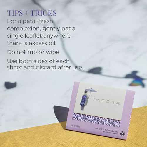 Tatcha Aburatorigami Blotting Papers: 100% Natural Abaca Leaf & Gold Flakes Absorb Excess Oil (40 Pack)