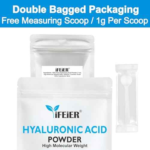 Hyaluronic Acid Powder | High Molecular Weight Hyaluronic Acid Serum Powder | 1oz(28.3g) Cosmetics Grade | Sodium Hyaluronate | LMW HMW HA ingredient to make gel for DIY Serums