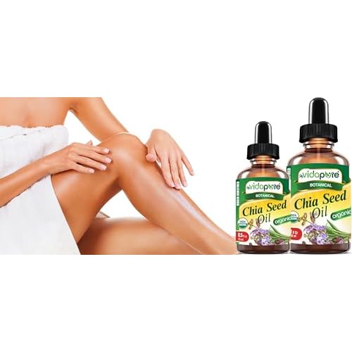 MYVIDAPURE Organic CHIA SEED OIL Certified Organic 100% Natural Pure VIRGIN UNREFINED Undiluted Cold Pressed Carrier Oil for Face Skin Body Hair Lip Nails Anti-Aging Rich in Vitamin E (0.5 Fl Oz)