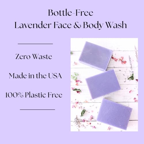 Lavender and Goats Milk Soap Bar. Natural Lavender Soap with Organic Shea Butter & Pure Essential Oils. Gentle for Face and Body. For Men, Women & Teens. Handmade in USA. 4.5 oz Bar.