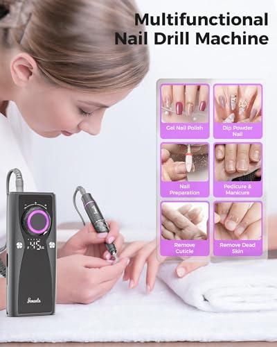 Yomanta Professional Electric Nail Drill Kit - 45000 RPM, 12 Bits