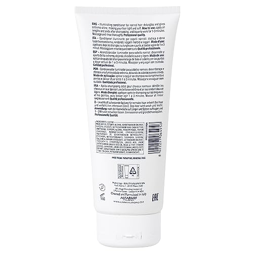 Alfaparf Milano Semi Di Lino Diamond Shine Illuminating Hair Conditioner - Sulfate Free - For Normal Hair - Safe on Color Treated Hair - Paraben and Paraffin Free - Professional Salon Quality, 6.76 Fl Oz