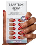 BTArtbox Ruby Slipper Press On Nails Short Almond French Tip Kit - 32 Pcs