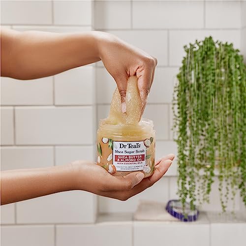 Dr Teal's Shea Sugar Body Scrub with Almond Oil, 19 oz (Pack of 3)