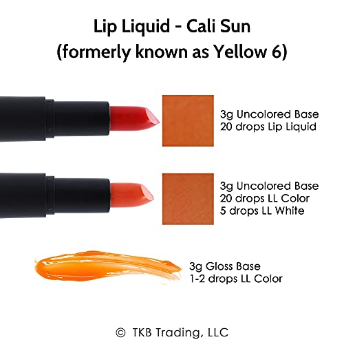 TKB Lip Liquid Color | Liquid Lip Color for TKB Gloss Base, DIY Lip Gloss, Pigmented Lip Gloss and Lipstick Colorant, Made in USA (1floz (30ml), Cali Sun)