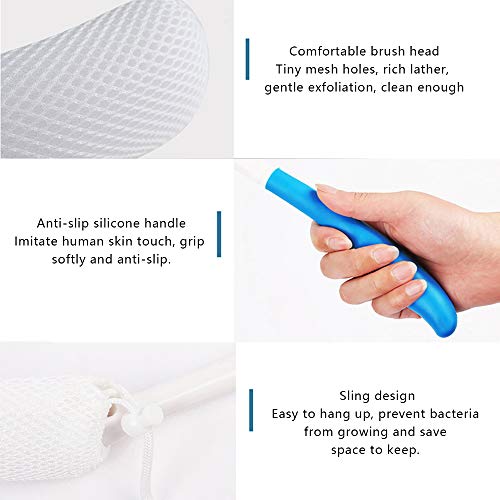 Long Handle Bath Brush for Seniors & Elderly with Anti-Slip Grip
