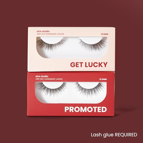 AIRE STUDIO Get Lucky False Eyelashes Natural Look - Natural False Lashes - Soft Thin Clear Band - Natural Lashes