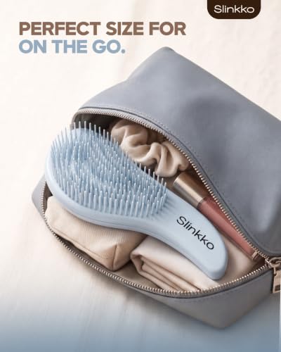 Slinkko Detangler Brush - Pain-Free Hair Brush for Curly & Wavy Hair