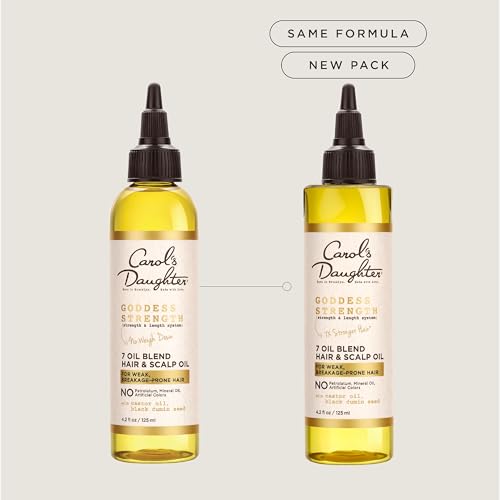 Carol's Daughter Goddess Strong Bundle: Hair Care Kit with Shampoo, Conditioner, Leave-In Treatment and Scalp Oil, 4 Items