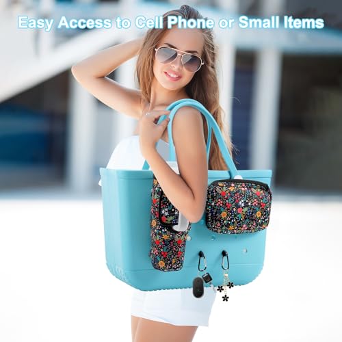 MEETI 4Pcs Bogg Bag Organizer Holder Checkerboard Pattern – Cup & Phone Holder Set