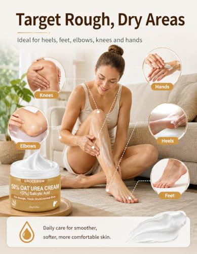 Grocerism 50% Urea Foot Cream with 2% Salicylic Acid for Dry Skin, 5.29 oz