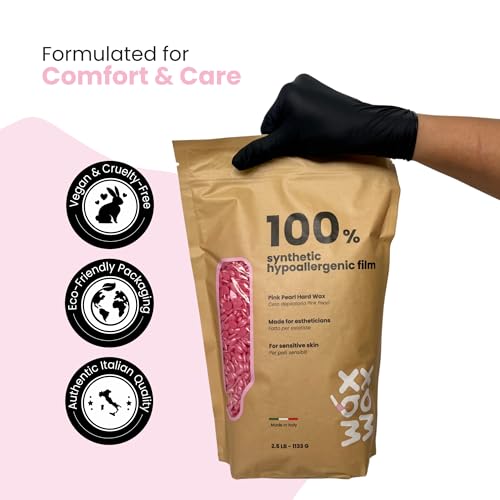 Premium Hard Wax Beads for Hair Removal ? Hypoallergenic & Strip-Free, Smooth Low-Temp Formula, Suitable for Sensitive Skin ? Perfect for Face, Bikini & Full Body (Pink Pearl - Bikini, 1.1 LB)