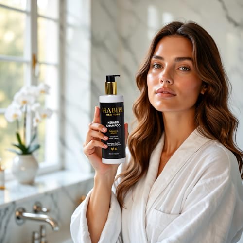 HABIBI Keratin Shampoo & Conditioner Set for Damaged Hair, Sulfate-Free, 2x400ml