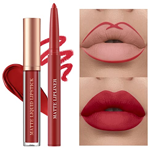 BestLand Matte Liquid Lipstick & Liner Set - 6pc Waterproof