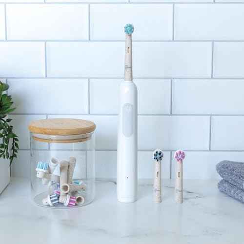 The Humble Co Bamboo Electric Toothbrush Heads Compatible with Oral B Toothbrushes - Replacement Toothbrush Heads with Soft Bristles - Dental Oral Care & Hygiene - Regular Bristles