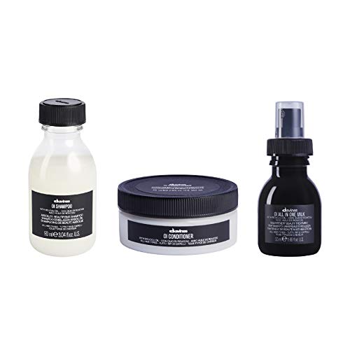 Davines OI Travel Set with OI Nourishing Shampoo & OI Conditioner & OI All In One Milk, for All Hair Types, Adds Silky-Smooth Shine & Volume, Softens And Restores Chemically Treated Hair