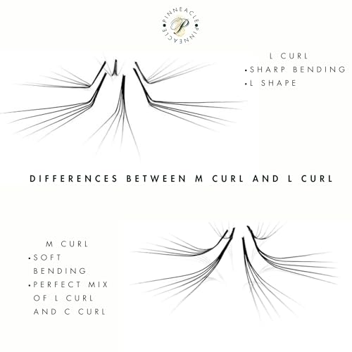 M curl 1200 Promade volume fans eyelash extension 8 sizes-in-1 round mixed box - 6D Premade fans 9-16mm, 0.07 - Pinneacle Lash Supply For Professional Lash Artists - Made in Vietnam (M curl)