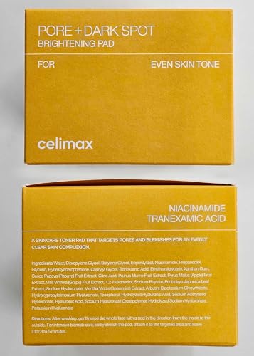 celimax Ji.Woo.Gae Pore+Dark Spot Brightening Pad | Exfoliating Peeling Pads for Enlarged Pores, with Hyaluronic Acid, Pore Minimizer, Non-Irritating, Hydrating, For Sensitive Skin (40 pads)