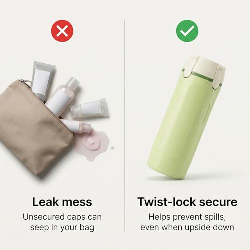 4-in-1 Travel Dispenser Bottle, 30ml TSA Approved Leakproof