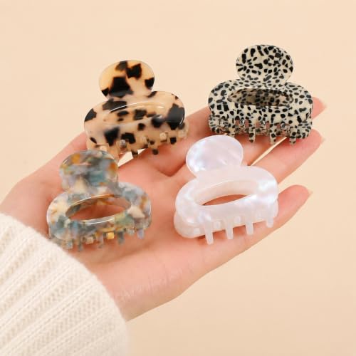 Mini Acetate Claw Clips for Thin Hair, 1.7 Inch Tortoise Shell Hair Accessories