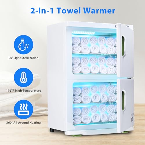 46L Hot Towel Warmer Cabinet - Professional Double Door Spa Heater
