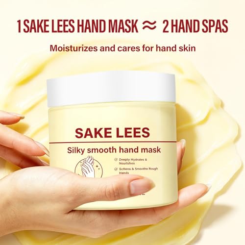 Sake Lees Hand Mask for Dry & Cracked Hands - Deep Moisturizing Spa Treatment