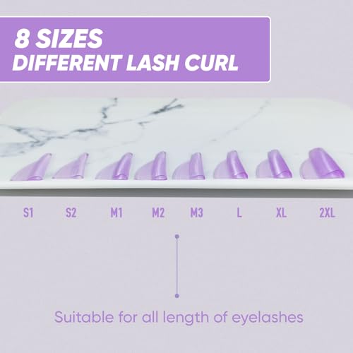 Lash Lift Rods Silicone Pads for Lash Lamination Shields Ultra Curl Flexible Reusable Curler DIY Eyeash Perm Lifting Pads (Purple)