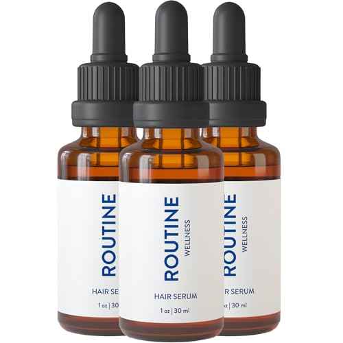 Routine Wellness Hair Treatment Serum for Thinning Hair - Plant-Based Rosemary, Tea Tree & Argan Oils Blend for Strength, Shine & Softer Hair - Clean Ingredients, All Hair Types - 30ml (Pack of 3)