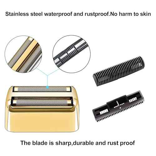 4 Pcs Replacement Foil and Cutters Compatible with BaBylissPRO Double Foil Shaver, Replacement Foil Compatible with FXFS2 Shaver (Gold)
