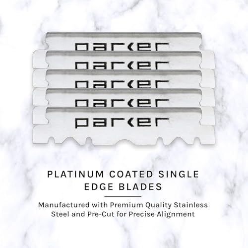 Parker SRW Professional Stainless Steel Barber Razor with 100 Premium Blades ? Replaceable Blade Straight Razor for Precision Grooming, Men¡¯s Shaving & Barbershop Use | Iconic Brand