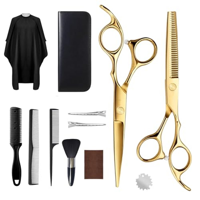 12-Piece Professional Hair Cutting Scissors Set with Thinning Shears