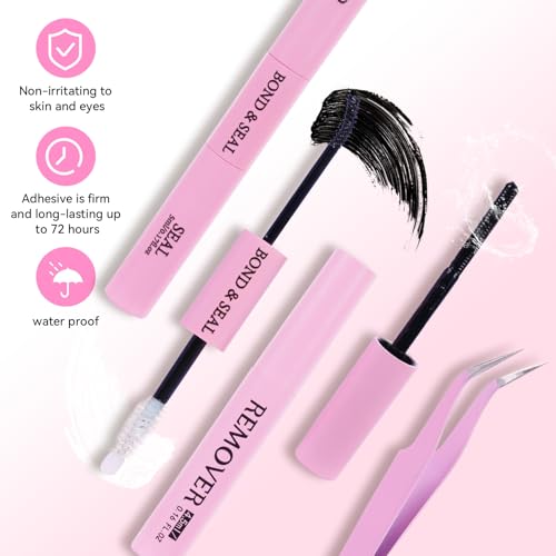 DIY Lash Extension Kit Eyelash Clusters 9-16mm,280PCS Individual Lashes Kit Perfect for At-Home Use, Beginner-Friendly with Bond Seal Remover and Tweezers (Black, 30D&40D9-16MM NM01)