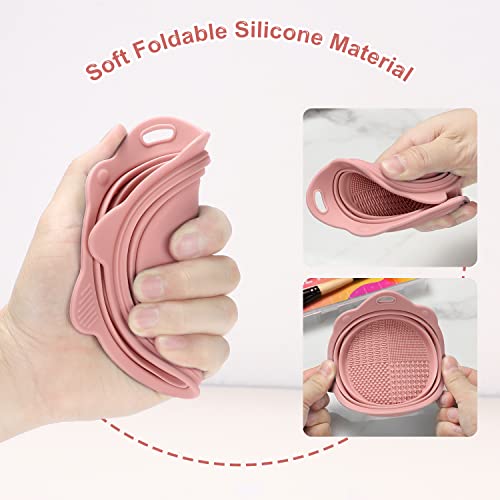 Etercycle Foldable Silicone Makeup Brush Cleaner Bowl - Pink