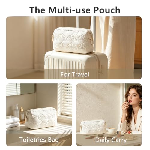 Wudygirl Puffy Makeup Bag with 3 Pockets - Travel Cosmetic Organizer