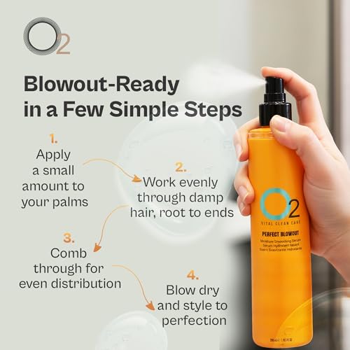 O2 Perfect Blowout Moisture Smoothing Serum – Frizz Control & Shine, 250 mL