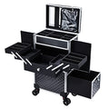 Professional Rolling Makeup Case with Drawers & Wheels