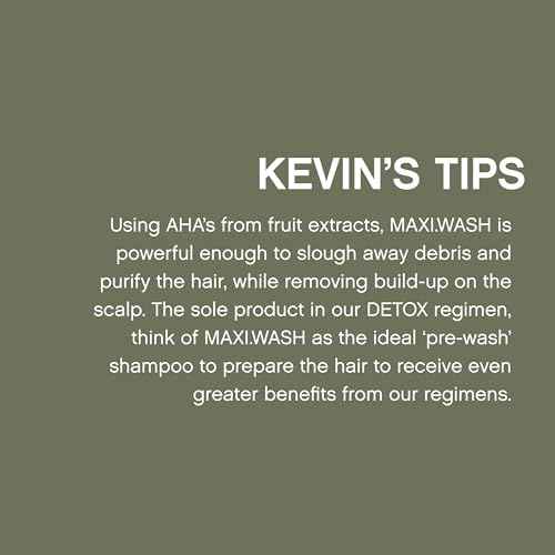 KEVIN.MURPHY MAXI.WASH - Detox - Removes Buildup & Minerals - Colour Safe - Scalp Shampoo - Sulphate Free & Paraben Free - 250 mL / 8.4 fl oz