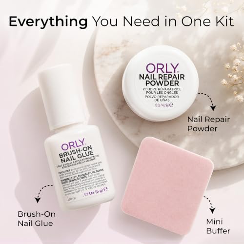 ORLY Nail Rescue Kit - 3-Step Repair for Broken & Cracked Nails