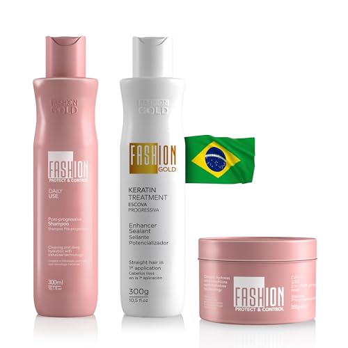 Fashion Gold Keratin Hair Treatment Kit – Smoothing Shampoo & Mask