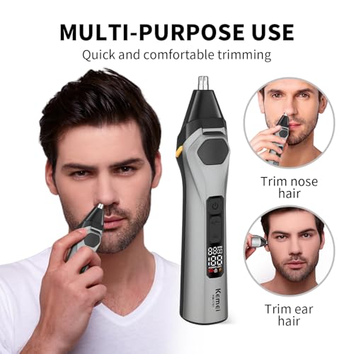 KEMEI 5-in-1 All-in-One Grooming Kit for Men, Cordless Professional Beard Trimmer and Nose Ear Trimmer, Electric Facial Grooming Set, Sideburn and Eyebrow Trimming Tool, Gifts for Men