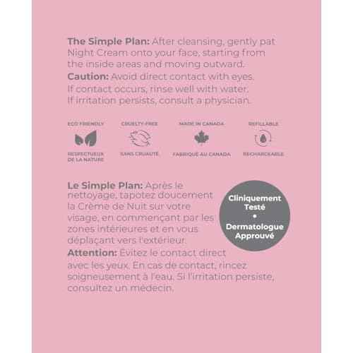 SIMPLE PLAN Night Cream - Hyaluronic Acid & Ceramides, fragrance-free, 50ML - for women & men