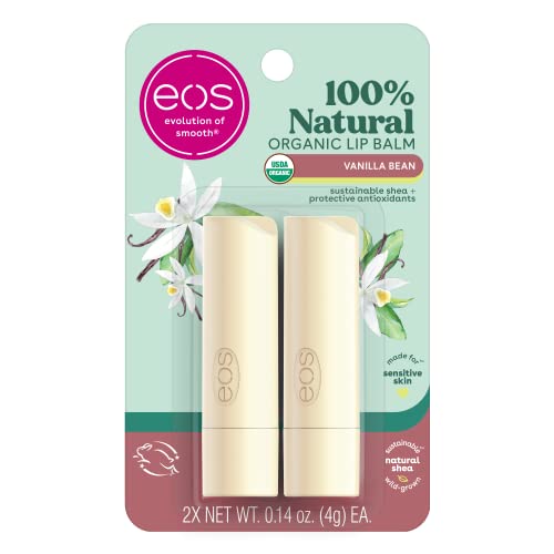 eos Vanilla Bean Organic Lip Balm Sticks, 2-Pack (0.14 oz)