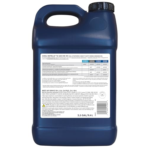 Shell Rotella T6 5W-40 Diesel Engine Oil, 2.5 Gallon (Case of 2)