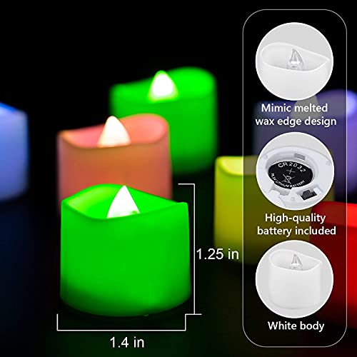 Homemory 7-Color Changing LED Battery Powered Table Lamp Candles White Plastic Holiday Candles