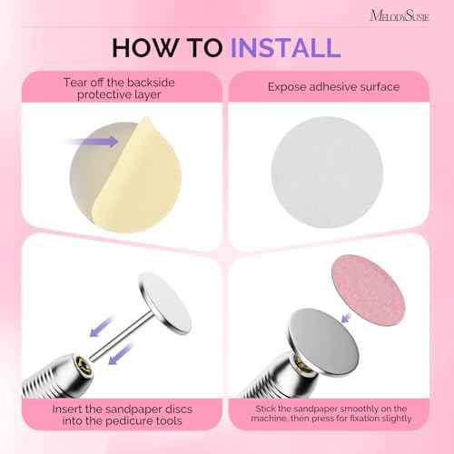 MelodySusie 80PCS Replacement Sandpaper Discs with 25mm Metal Nail Drill Bit, 80 Coarse 150 Medium 240 Extreme Fine Grit for Electric Foot File Callus Remover Tool or Polishing Craft