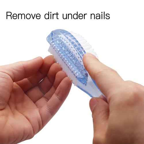 Handle Grip Nail Brush Two Sided Hand Fingernail Cleaning Brush Foot Scrub Brush Soft Stiff Bristles Fingernails Toenails Toes Scrubber Brushes for Men Women Kids, 4 PCS